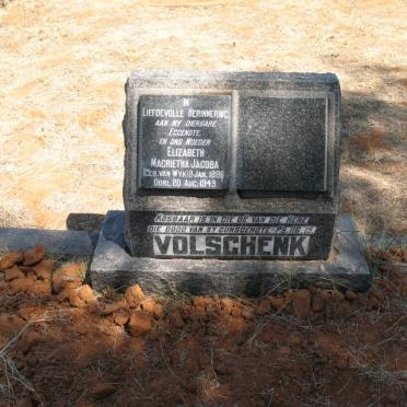 VOLSCHENK Elizabeth Magrietha Jacoba nee VAN WYK 1886- 1949