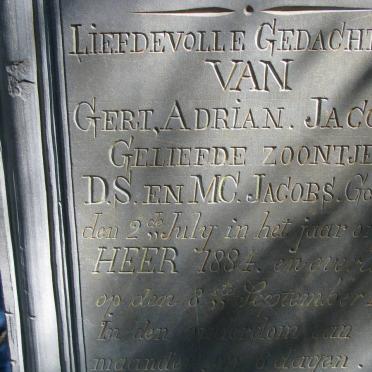 JACOBS Gert Adrian 1884-1884