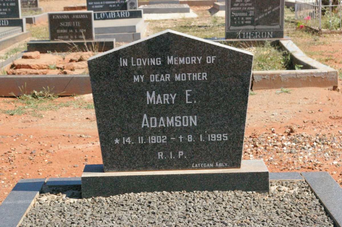 ADAMSON Mary E. 1902-1995