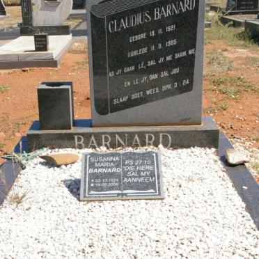 BARNARD Claudius 1921-1985 &amp; Susanna Maria 1924-2006