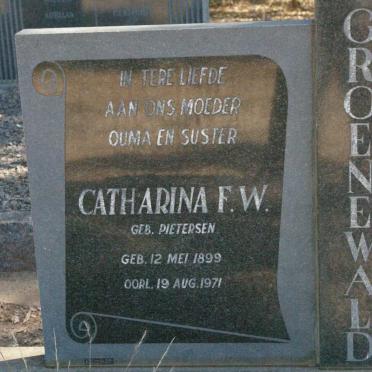 GROENEWALD Lukas J. 1889-1969 &amp; Catharina F.W. PIETERSEN 1899-1971