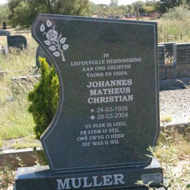 MULLER Johannes Matheus Christian 1926-2004