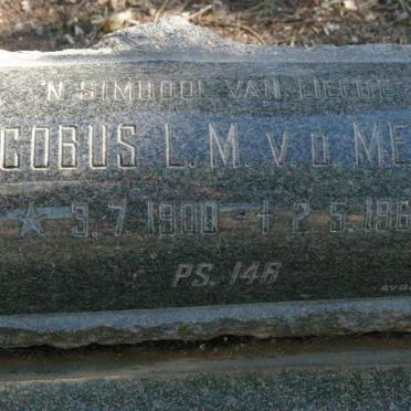 MERWE Jacobus L.M., v.d. 1900-1969