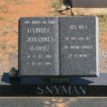 SNYMAN Gabriël Johannes 1916-1999