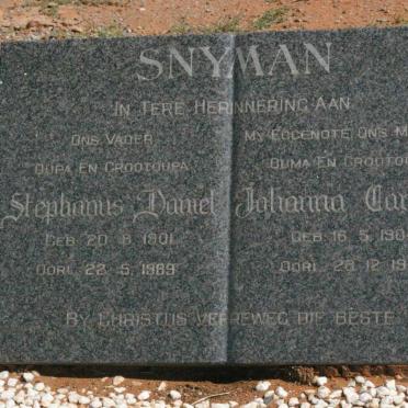 SNYMAN Stephanus Daniel 1901-1989 &amp; Johanna Carolina 1904-1987