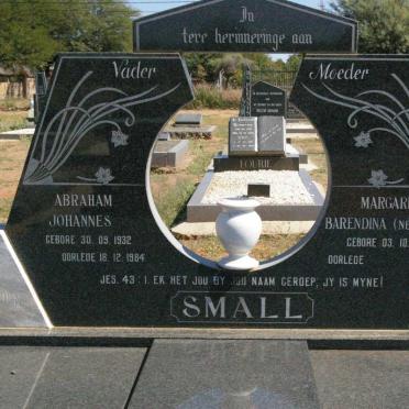 SMALL Abraham Johannes 1932-1984 &amp; Margaretha Barendina GREEFF 1929-