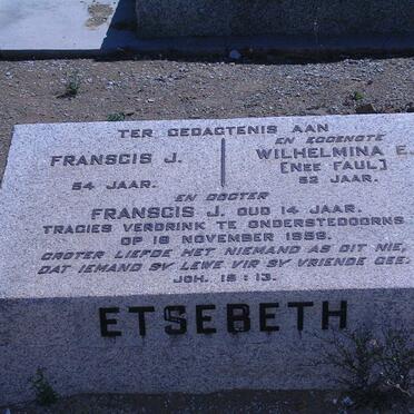 ETSEBETH Franscis J. -1958 &amp; Wilhelmina E. FAUL  -1958 :: ETSEBETH Franscis J. -1958