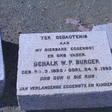 BURGER Schalk W.P. 1895-1963