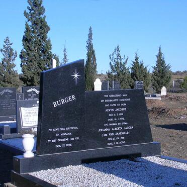 BURGER Alwyn Jacobus 1919-1975 &amp; Johanna Alberta Jacoba VAN JAARSVELD 1918-2000