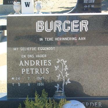 BURGER Andries Petrus 1927-1991