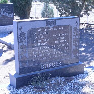 BURGER Stefanus Christiaan 1899-1979 &amp; Johanna Catharina A. 1903-1988