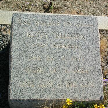 BURGER Kitty nee VAN NIEKERK 1897-1984