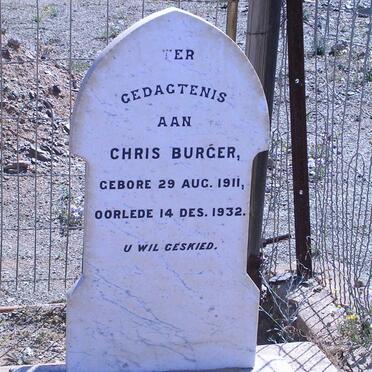 BURGER Chris 1911-1932