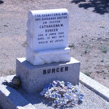 BURGER Cathariena W. 1900-1913