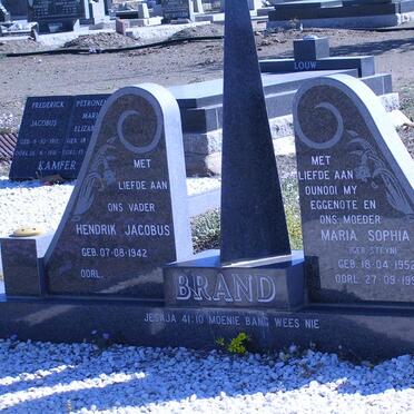 BRAND Hendrik Jacobus 1942- &amp; Maria Sophia STEYN 1952-1991