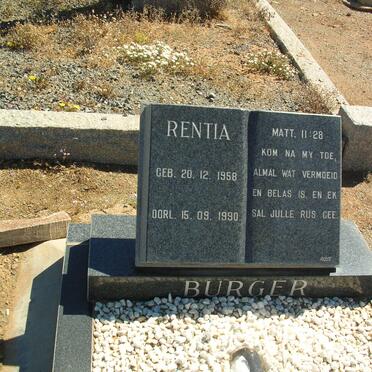BURGER Rentia 1958-1990