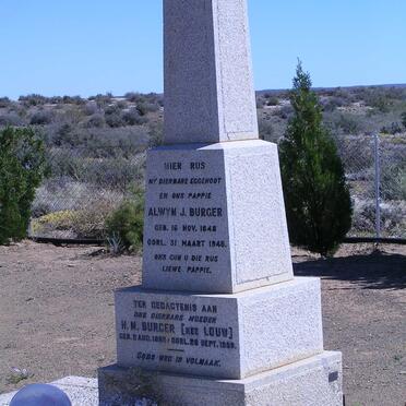 BURGER Alwyn J. 1848-1945 &amp; H.M. LOUW 1882-1968