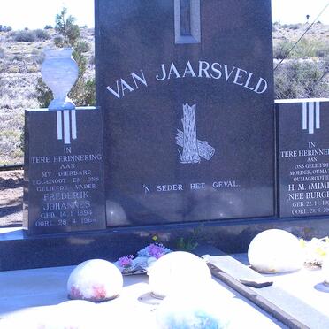 JAARSVELD Frederik Johannes, van 1894-1964 &amp; H.M. BURGER 1903-2001