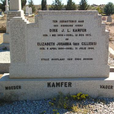 KAMFER Dirk J.L.1856-1917 &amp; Elizabeth Johanna CILLIERS 1864-1944