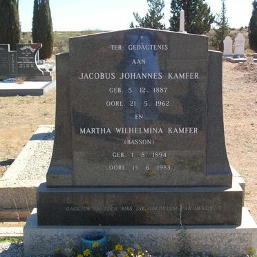 KAMFER Jacobus Johannes 1887-1962 &amp; Martha Wilhelmina BASSON 1894-1983