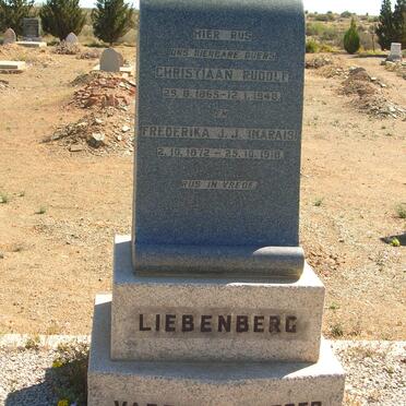 LIEBENBERG Christiaan Rudolf 1865-1948 &amp; Frederika J. J. MARAIS 1872-1918