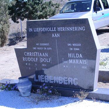 LIEBENBERG Christiaan Rudolf 1924-1989 &amp; Hilda MARAIS 1930-