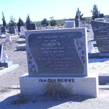 MERWE Frans J.W., van der 1863-1956 &amp; Maria M.E. ZANDBERG 1878-1963