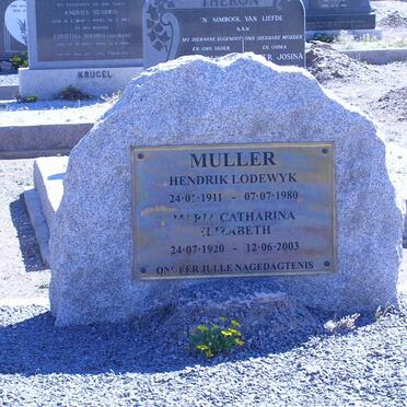 MULLER Hendrik Lodewyk 1911-1980 &amp; Maria Catharina Elizabeth 1920-2003