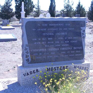MOSTERT Hendrik Jacobus 1889-1963 &amp; Catharina Johanna Christina BOTHA 1900-1965
