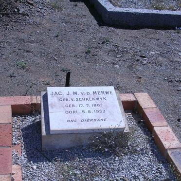 MERWE Jac. J.M., van der nee VAN SCHALKWYK 1867-1953
