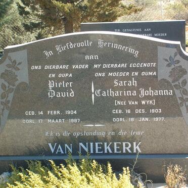 NIEKERK Pieter David, van 1904-1987 &amp; Sarah Catharina J. VAN WYK 1903-1977