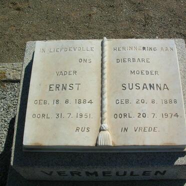 VERMEULEN Ernst 1884-1951 &amp; Susanna 1888-1974