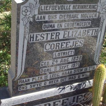 COREEJES Hester Elizabeth nee LOTRIET 1898-1971