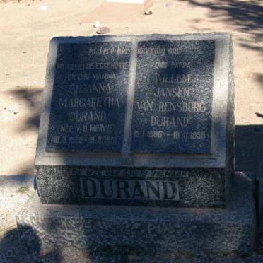 DURAND Willem Jansen Van Rensburg 1896-1959 &amp; Susanna Margaretha V.D. MERWE 1898-1951