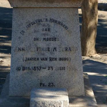 DURAND Anna Elizabeth nee JANSEN VAN RENSBURG 1857-1???