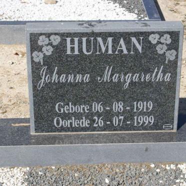 HUMAN Johanna Margaretha 1919-1999
