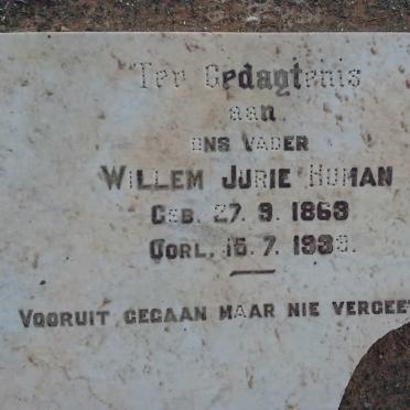 HUMAN Willem Jurie 1863-1939