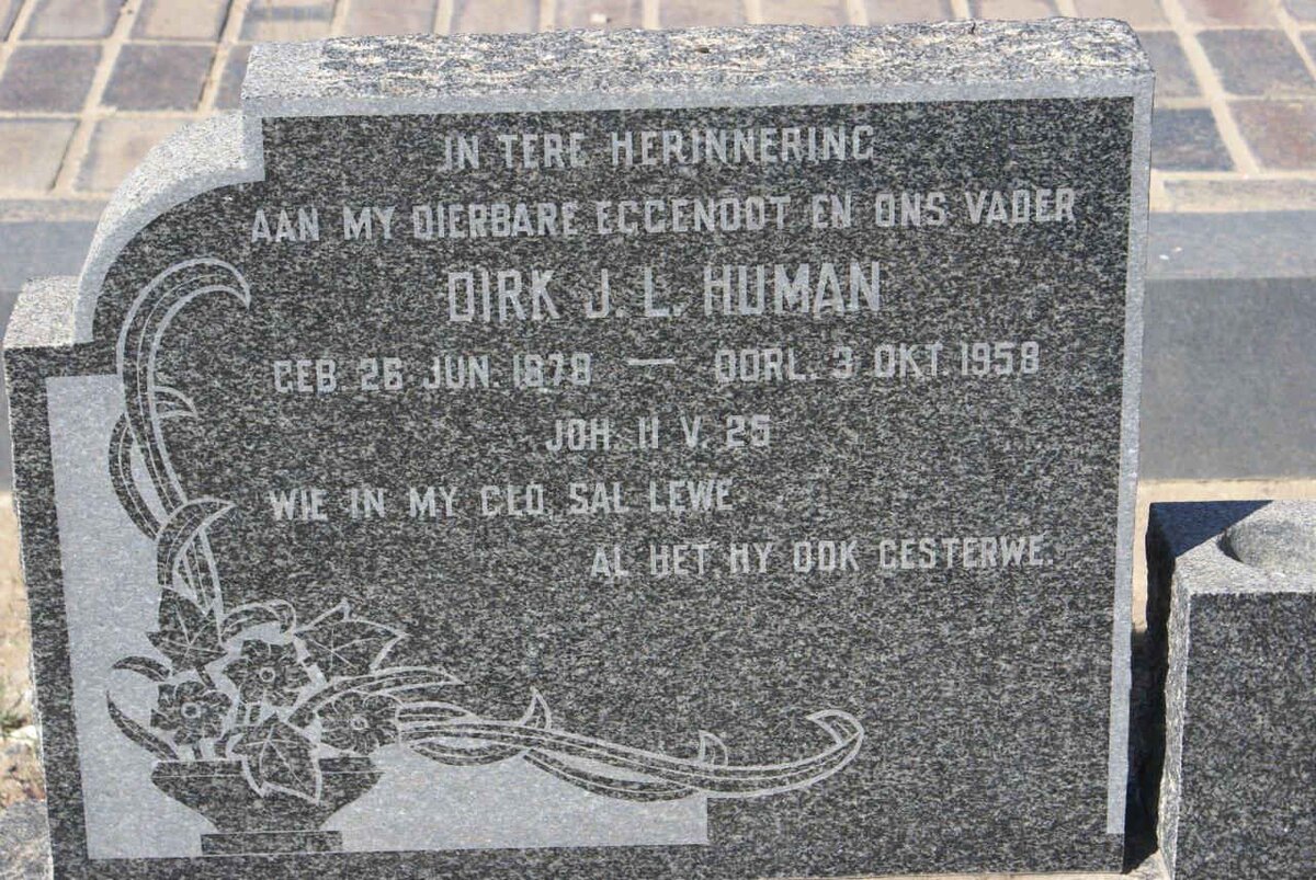 HUMAN Dirk J.L. 1878-1958