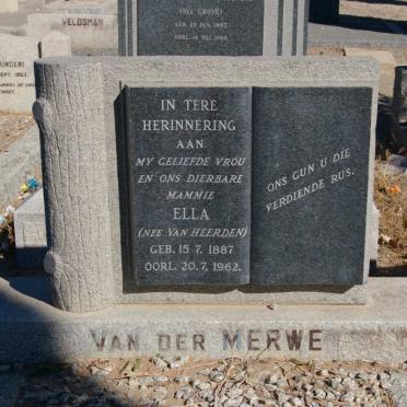 MERWE Ella, van der nee VAN HEERDEN 1887-1962