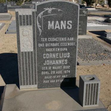 MANS Cornelius Johannes 1892-1974