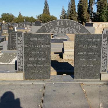 MERWE Paulus Jacobus, van der 1874-1961 &amp; Hester Elizabeth Sophia VAN ZYL 1900-1963