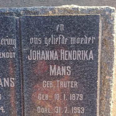 MANS Philippus 1876-1944 &amp; Johanna Hendrika TRUTER 1879-1953