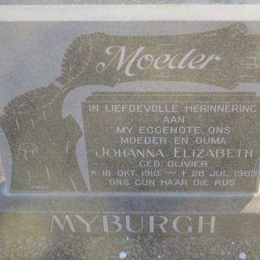 MYBURGH Siebert Jacobus 1909-1996 &amp; Johanna Elizabeth OLIVIER 1910-1989