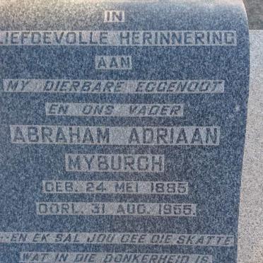MYBURGH Abraham Adriaan 1885-1955 &amp; Anna Susanna BADENHORST 1898-1957