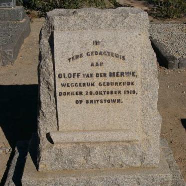 MERWE Oloff, van der -1918