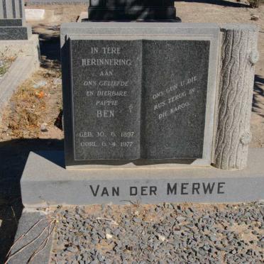 MERWE Ben, van der 1897-1977 :: VAN DER MERWE Ella 1928-2006