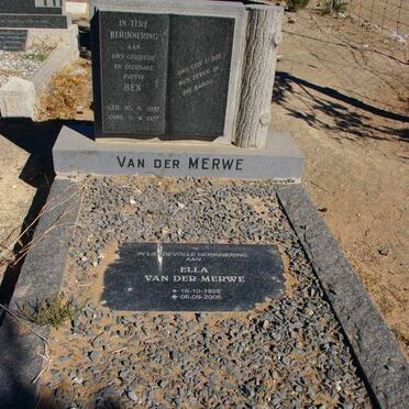 MERWE Ben, van der 1897-1977 :: VAN DER MERWE Ella 1928-2006