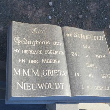 NIEUWOUDT M.M.M. 1924-1977