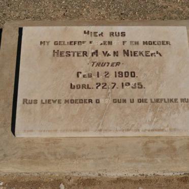 NIEKERK Hester M., van nee TRUTER 1900-1935