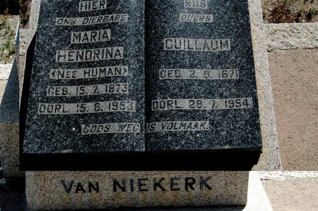 NIEKERK Guillaum, van 1871-1954 &amp; Maria Hendriena HUMAN 1873-1953